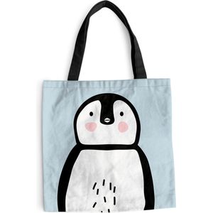 MuchoWow® Schoudertas - Strandtas - Big Shopper - Boodschappentas - Pinguïn - Kinderen - Pastel - 45x45 cm - Katoenen tas