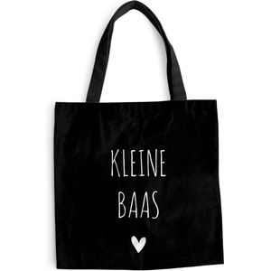 MuchoWow® Schoudertas - Strandtas - Big Shopper - Boodschappentas - Spreuken - Kleine baas - Quotes - 40x40 cm - Katoenen tas