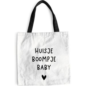 MuchoWow® Schoudertas - Strandtas - Big Shopper - Boodschappentas - Spreuken - Huisje boompje baby - Quotes - 40x40 cm - Katoenen tas