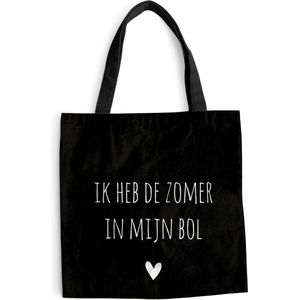 MuchoWow® Schoudertas - Strandtas - Big Shopper - Boodschappentas - Quotes - Ik heb de zomer in mijn bol - André Hazes - Spreuken - 40x40 cm - Katoenen tas
