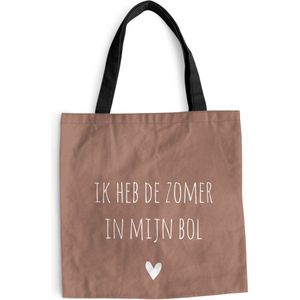 MuchoWow® Schoudertas - Strandtas - Big Shopper - Boodschappentas - Spreuken - Ik heb de zomer in mijn bol - Quotes - André Hazes - 45x45 cm - Katoenen tas