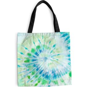 MuchoWow® Schoudertas - Strandtas - Big Shopper - Boodschappentas - Tie dye - Hippie - Blauw - 45x45 cm - Katoenen tas