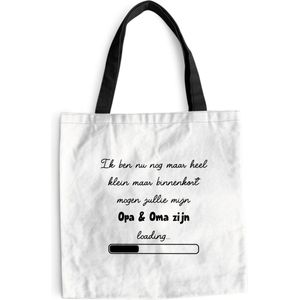 MuchoWow® Schoudertas - Strandtas - Big Shopper - Boodschappentas - 'Opa en oma zijn' - Quotes - Spreuken - 45x45 cm - Katoenen tas