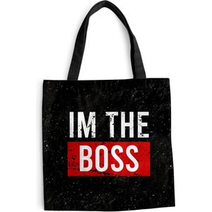 MuchoWow® Schoudertas - Strandtas - Big Shopper - Boodschappentas - Spreuken - Quotes - 'I'm the boss' - 40x40 cm - Katoenen tas