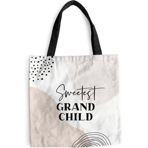 MuchoWow® Schoudertas - Strandtas - Big Shopper - Boodschappentas - Quote - Kinderen - Familie - Grandchild - 45x45 cm - Katoenen tas