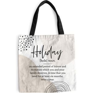 MuchoWow® Schoudertas - Strandtas - Big Shopper - Boodschappentas - Woordenboek - Ontspanning - Spreuken - 45x45 cm - Katoenen tas