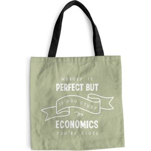 MuchoWow® Schoudertas - Strandtas - Big Shopper - Boodschappentas - Quote - Economics - Studeren - 45x45 cm - Katoenen tas