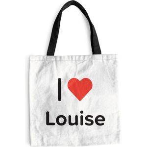 MuchoWow® Schoudertas - Strandtas - Big Shopper - Boodschappentas - I love - Louise - Meisje - 40x40 cm - Katoenen tas