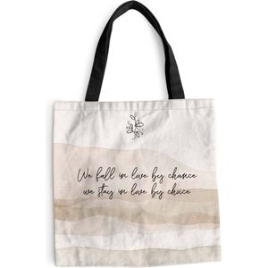 MuchoWow® Schoudertas - Strandtas - Big Shopper - Boodschappentas - We fall in love by chance, we stay in love by choice - Quotes - Liefde - Spreuken - 40x40 cm - Katoenen tas