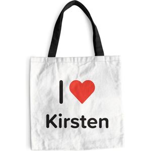 MuchoWow® Schoudertas - Strandtas - Big Shopper - Boodschappentas - I love - Kirsten - Meisje - 45x45 cm - Katoenen tas