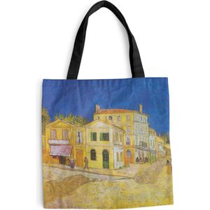 MuchoWow® Schoudertas - Strandtas - Big Shopper - Boodschappentas - Het gele huis - Vincent van Gogh - 40x40 cm - Katoenen tas