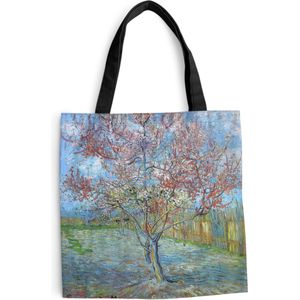 MuchoWow® Schoudertas - Strandtas - Big Shopper - Boodschappentas - De roze perzikboom - Vincent van Gogh - 45x45 cm - Katoenen tas