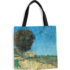 MuchoWow® Schoudertas - Strandtas - Big Shopper - Boodschappentas - De laan vlakbij Arles - Vincent van Gogh - 45x45 cm - Katoenen tas