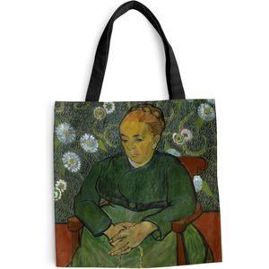 MuchoWow® Schoudertas - Strandtas - Big Shopper - Boodschappentas - La berceuse (portret van Madame Roulin) - Vincent van Gogh - 45x45 cm - Katoenen tas
