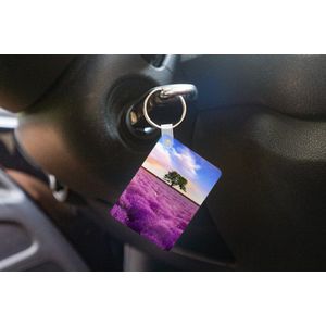 Sleutelhanger - Lavendel - Boom - Zonsondergang - Paars - Uitdeelcadeautjes - Plastic