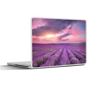 Laptop sticker - 17.3 inch - Lavendel - Paars - Wolken - Bloemen - 40x30cm - Laptopstickers - Laptop skin - Cover