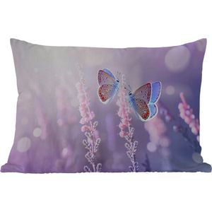 Buitenkussens - Tuin - Vlinder - Lavendel - Bloemen - Paars - 50x30 cm
