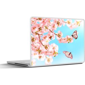 Laptop sticker - 12.3 inch - Vlinders - Boom - Bloemen - 30x22cm - Laptopstickers - Laptop skin - Cover