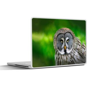 Laptop sticker - 17.3 inch - Vogel - Uil - Dieren - Bruin - Portret - 40x30cm - Laptopstickers - Laptop skin - Cover