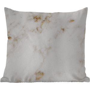 Tuinkussen - Marmer - Goud - Wit - 40x40 cm - Weerbestendig