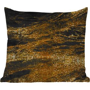 Tuinkussen - Marmer - Goud - Zwart - Trendy - 40x40 cm - Weerbestendig