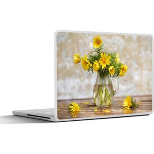 Laptop sticker - 13.3 inch - Bloemen - Geel - Stilleven - 31x22,5cm - Laptopstickers - Laptop skin - Cover