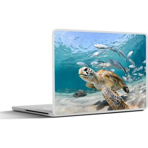 Laptop sticker - 13.3 inch - Schildpad - Vis - Zee - 31x22,5cm - Laptopstickers - Laptop skin - Cover