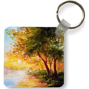 Sleutelhanger - Uitdeelcadeautjes - Natuur - Schilderij - Boom - Water - Plastic