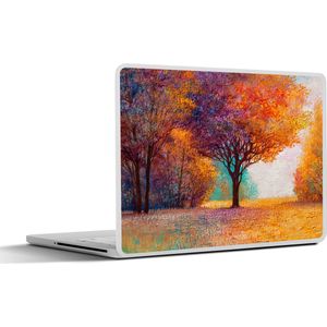Laptop sticker - 14 inch - Olieverf - Schilderij - Boom - Kleuren - 32x5x23x5cm - Laptopstickers - Laptop skin - Cover