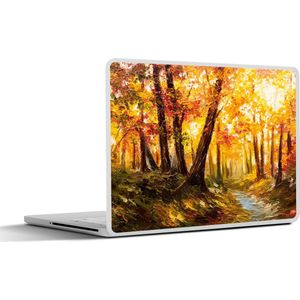 Laptop sticker - 17.3 inch - Schilderij - Herfst - Bos - Olieverf - 40x30cm - Laptopstickers - Laptop skin - Cover