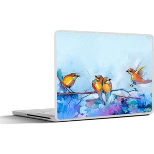 Laptop sticker - 17.3 inch - Schilderij - Olieverf - Vogel - Tak - 40x30cm - Laptopstickers - Laptop skin - Cover