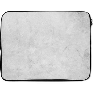 Laptophoes 17 inch - Marmer print - Textuur - Grijs - Marmer printlook - Laptop sleeve - Binnenmaat 42,5x30 cm - Zwarte achterkant