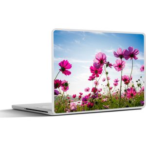 Laptop sticker - 13.3 inch - Bloemen - Roze - Cosmea - 31x22,5cm - Laptopstickers - Laptop skin - Cover
