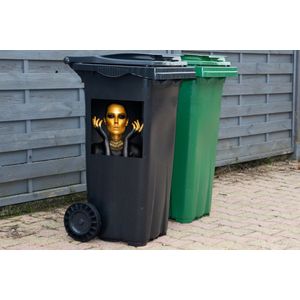 Container sticker Vrouw - Portret - Goud - Luxe - Zwart - 40x40 cm - Kliko sticker