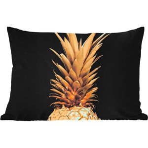 Buitenkussens - Tuin - Ananas - Goud - Verf - Zwart - Fruit - Luxe - 50x30 cm