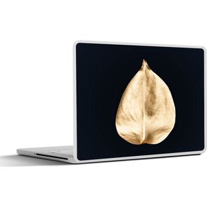 Laptop sticker - 10.1 inch - Bladeren - Black en gold - Zwart - Goud - Luxe - 25x18cm - Laptopstickers - Laptop skin - Cover