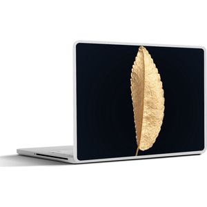 Laptop sticker - 10.1 inch - Bladeren - Black and gold - Luxe - Chic - Natuur - 25x18cm - Laptopstickers - Laptop skin - Cover