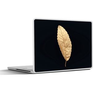 Laptop sticker - 11.6 inch - Black en gold - Bladeren - Zwart - Planten - Luxe - 30x21cm - Laptopstickers - Laptop skin - Cover