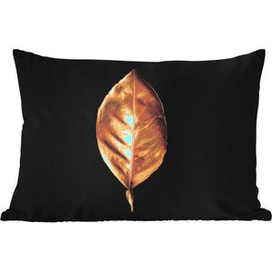 Buitenkussens - Bladeren - Chic - Goud - Planten - Zwart - 60x40 cm - Weerbestendig