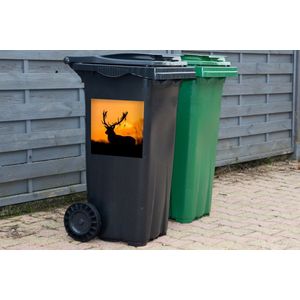 Container sticker Hert - Oranje - Silhouet - Dieren - Natuur - 40x40 cm - Kliko sticker