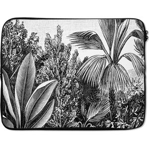 Laptophoes 15.6 inch - Planten - Natuur - Design - Illustratie - Ernst Haeckel - Laptop sleeve - Binnenmaat 39,5x29,5 cm - Zwarte achterkant