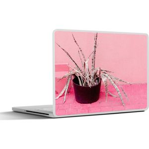 Laptop sticker - 17.3 inch - Zomer - Roze - Planten - 40x30cm - Laptopstickers - Laptop skin - Cover