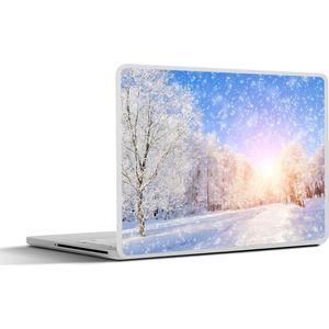 Laptop sticker - 11.6 inch - Sneeuw - Zon - Winter - 30x21cm - Laptopstickers - Laptop skin - Cover