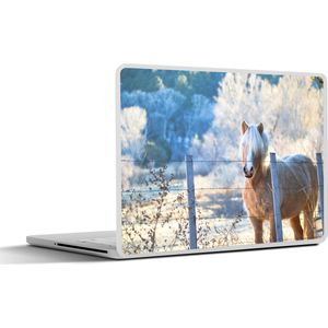 Laptop sticker - 11.6 inch - Paard - Winter - Sneeuw - 30x21cm - Laptopstickers - Laptop skin - Cover