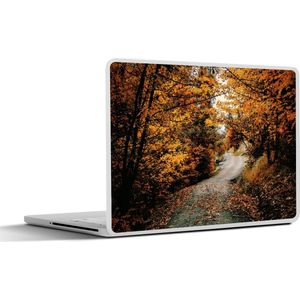 Laptop sticker - 15.6 inch - Herfstbos - Pad - Bladeren - Landelijk - 36x27,5cm - Laptopstickers - Laptop skin - Cover