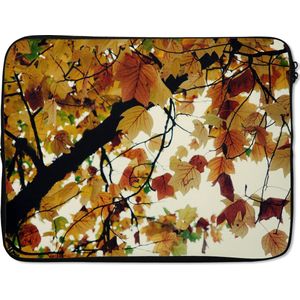 Laptophoes 17 inch - Bomen - Herfstbladeren - Natuur - Laptop sleeve - Binnenmaat 42,5x30 cm - Zwarte achterkant