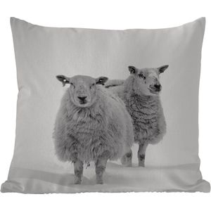Buitenkussen - Schapen - Sneeuw - Wit - 45x45 cm - Weerbestendig