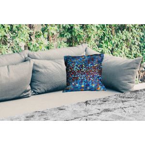 Tuinkussen - Glitter - Blauw - Abstract - Design - 40x40 cm - Weerbestendig