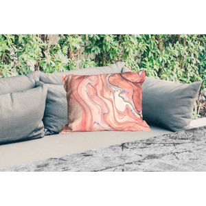 Buitenkussens - Tuin - Marmer - Pastel - Roze - Blauw - Marmerlook - Abstract - 50x30 cm
