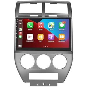 Android 12 autonavigatie in-dash autoradio-ontvanger voor Jeep Compass 2007-2010 dubbel Din 9 inch touchscreen autoradio met satellietnavigatie Bluetooth handsfree RDS SWC+achteruitrijcamera (Color :